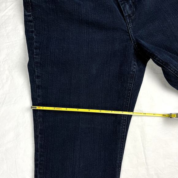 Chico's .5 Platinum Denim Charm Jean Bootcut Dark Wash Blue Jeans Womens 6 - Picture 11 of 12